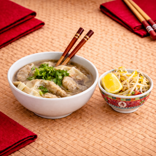 Soupe ravioli aux crevettes